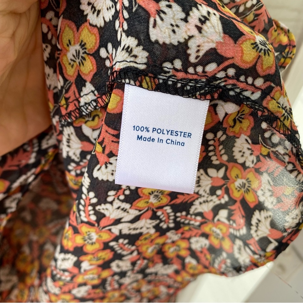 ALLISON JOY Floral Bell Sleeve Semi Sheer Blouse - Picture 5 of 8